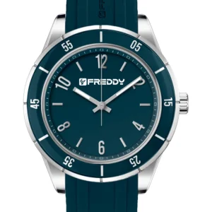 Orologio donna in silicone e ceramica blu petrolio e argento