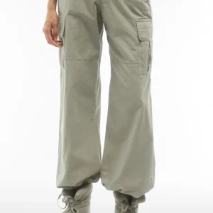 Pantaloni cargo in canvas tinto capo