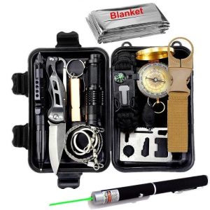 Kit de Survie Homme avec Bracelet de Survie et Laser