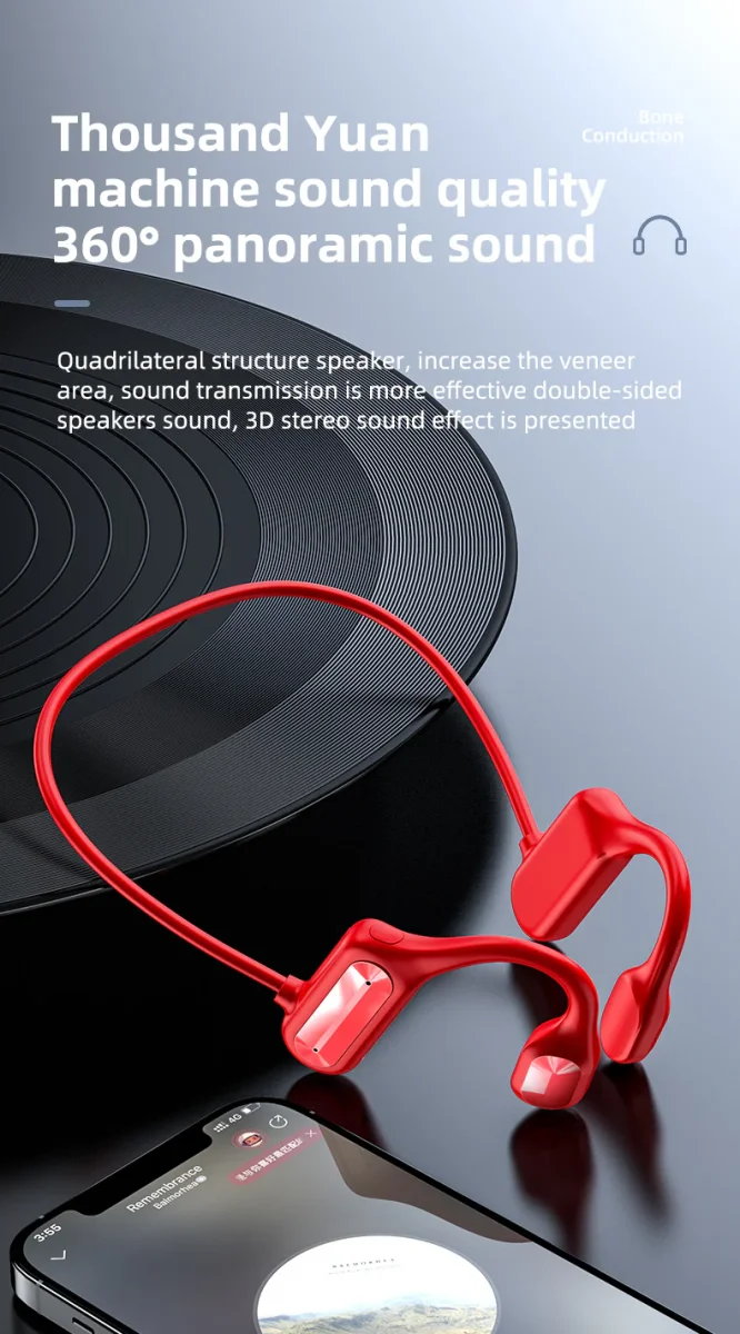 Casque audio sport Bluetooth 5.0 edition URBAN CITY couleur Rouge – Image 5