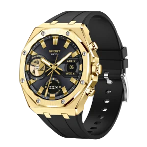 Montre connectée AMOLED  NASA  édition  Arizona  écran couleur haute définition  (avec bracelet silicone) couleur cadran OR