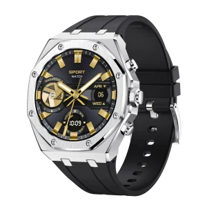 Montre connectée AMOLED  NASA  édition Arizona .écran couleur haute définition  (avec bracelet silicone) couleur cadran ARGENT