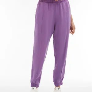 Pantaloni donna in twill lyocell con impuntura centrale