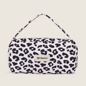 Borsa a spalla leopardata in poliestere con logo FREDDY