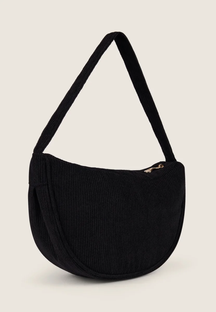 Borsa a spalla in velluto a coste con logo FY dorato – Image 3