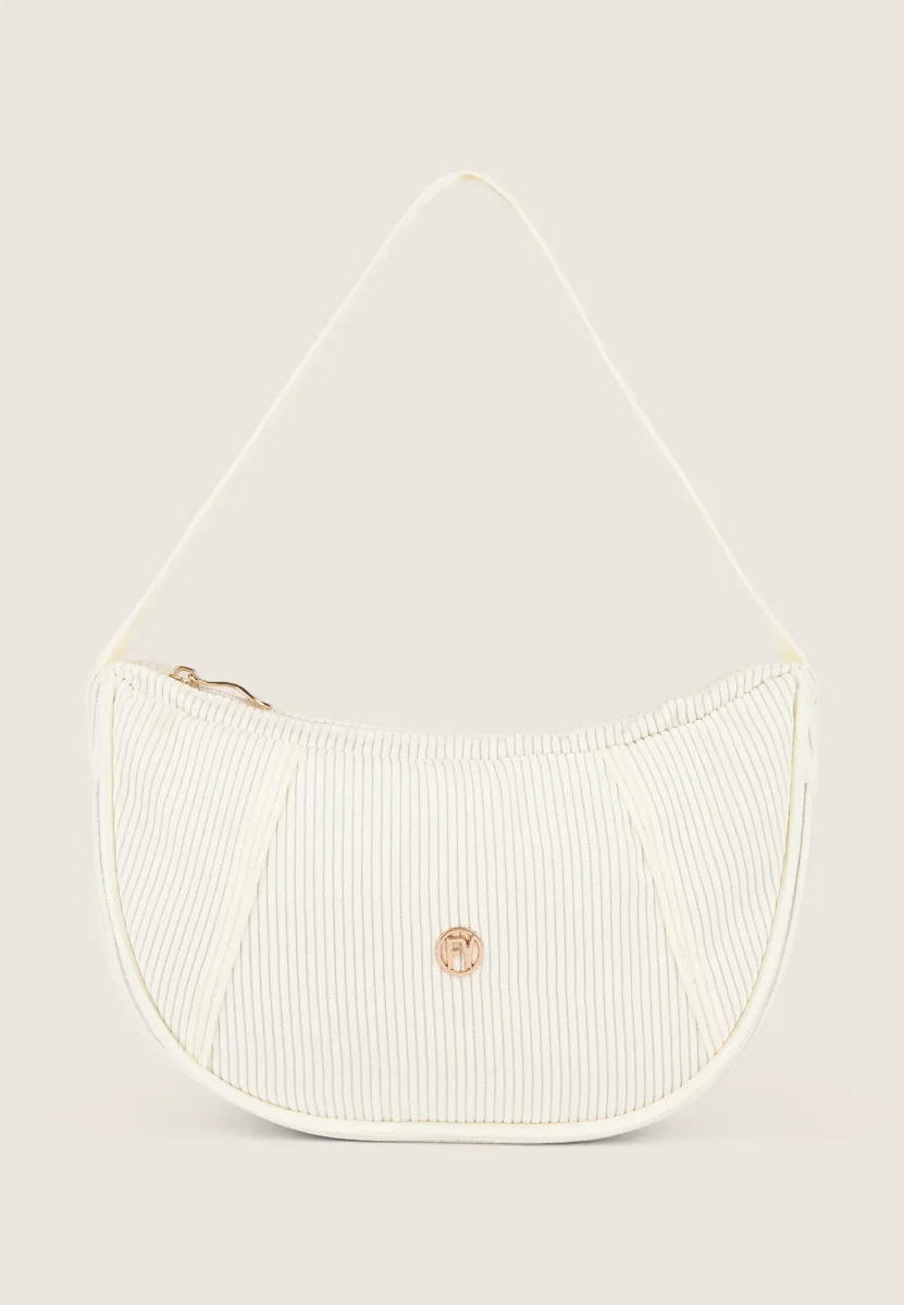 Borsa a spalla in velluto a coste con logo FY dorato – Image 6