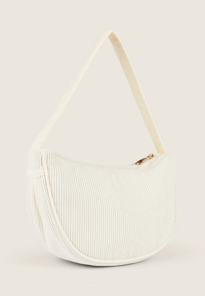 Borsa a spalla in velluto a coste con logo FY dorato – Image 7