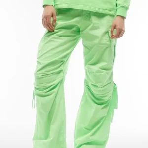 Pantaloni cargo in popeline con doppia coulisse