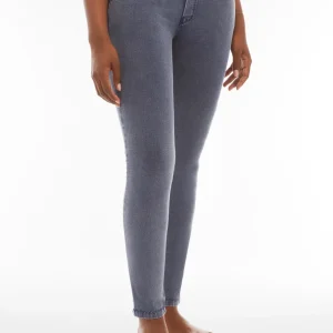 Pantaloni N.O.W.® skinny vita risvoltabile in jersey denim