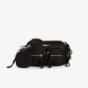 Borsa a tracolla in nylon con tasche multiple