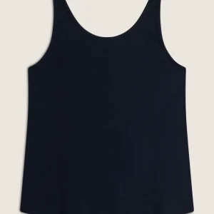 Canotta in cotone elasticizzato con ampio scollo posteriore