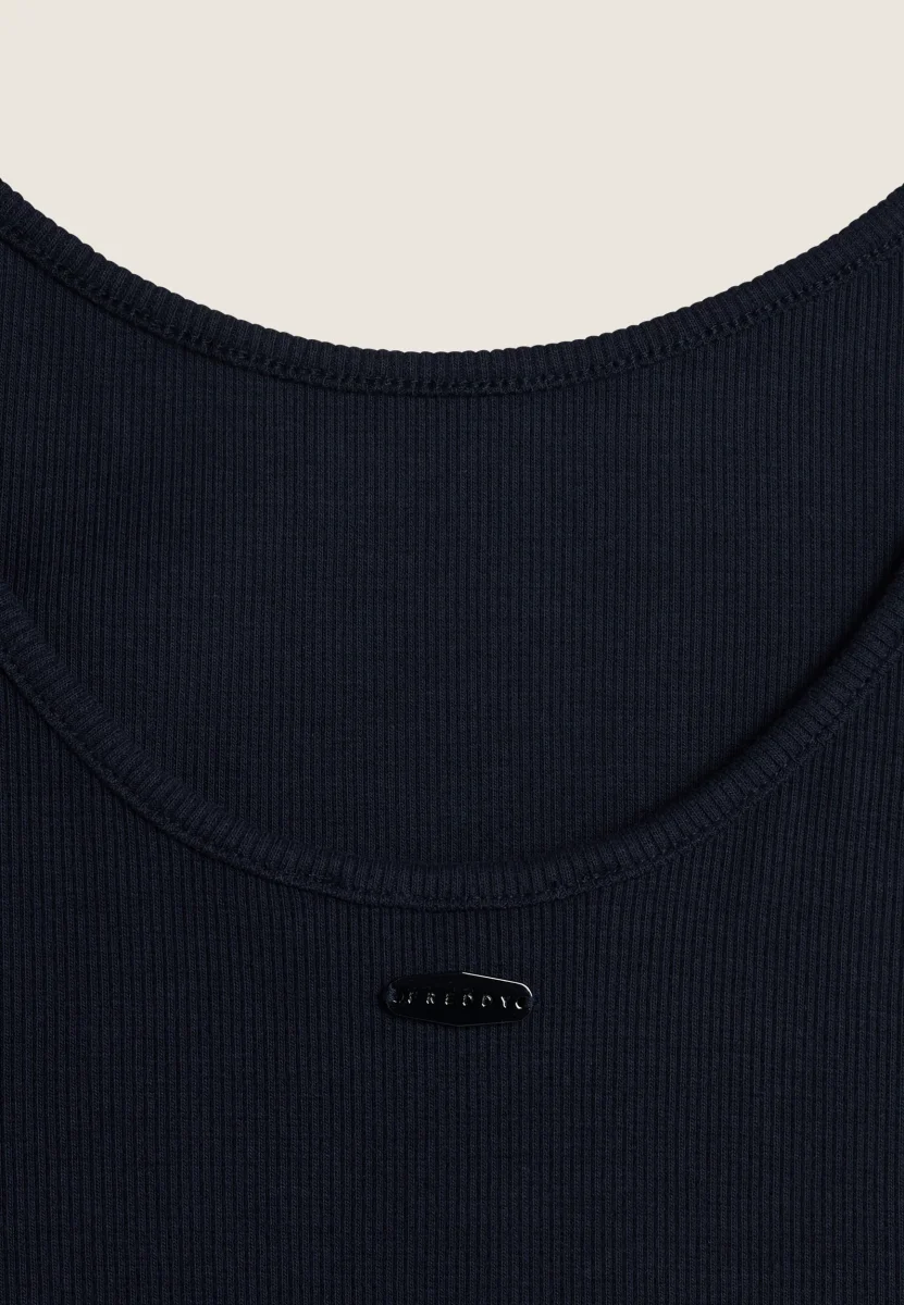 Canotta in cotone elasticizzato con ampio scollo posteriore – Image 3