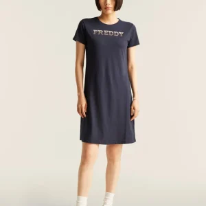 Vestito in jersey con perline dorate