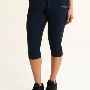 Pantaloni corsaro in jersey con logo perline