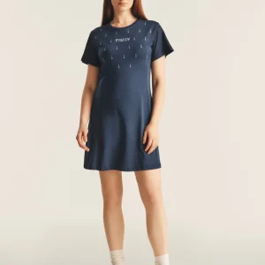 Vestito Svasato con Strass in Jersey Modal