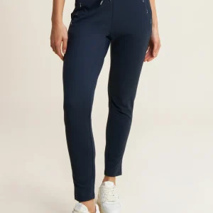 Pantaloni Sportivi Fondo Dritto con Dettagli in Strass