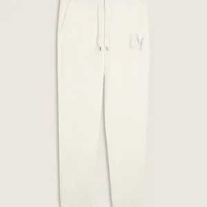 Pantaloni Sportivi con Polsini in Costina e Strass