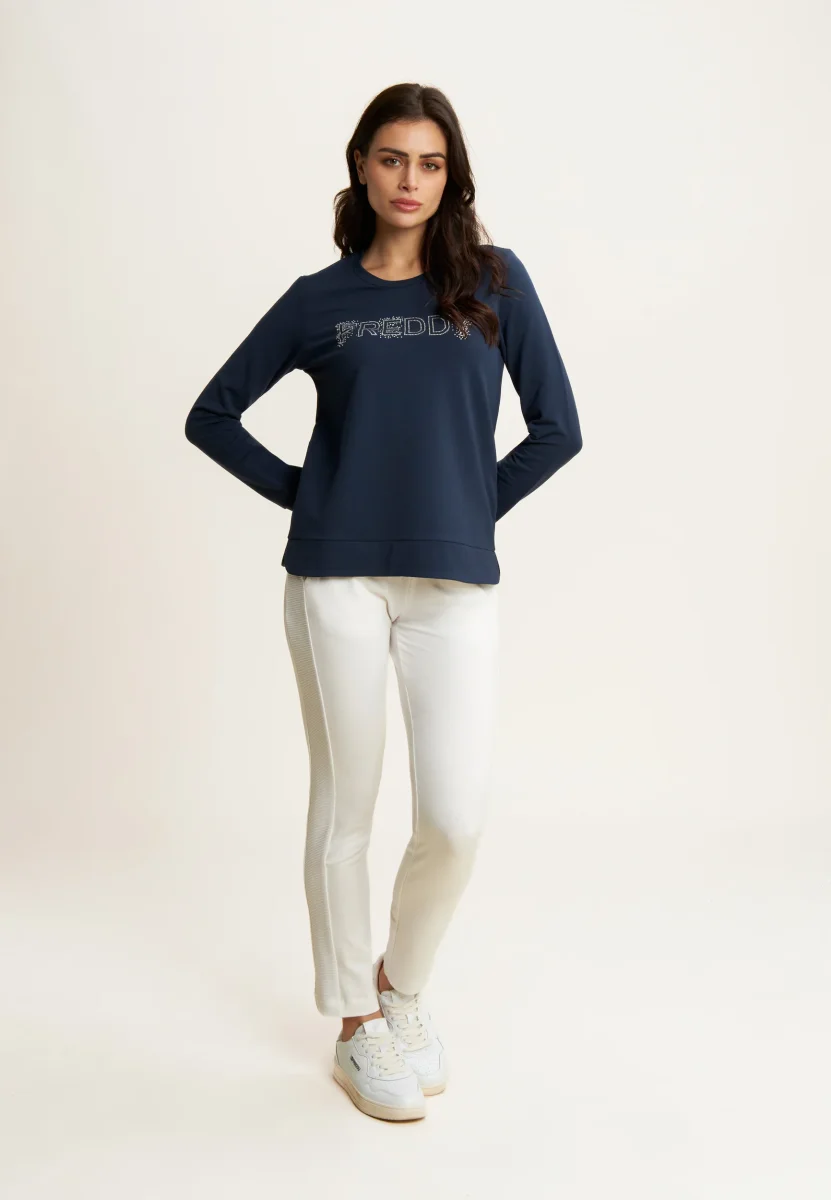 Felpa girocollo con Logo FREDDY in Strass – Image 9