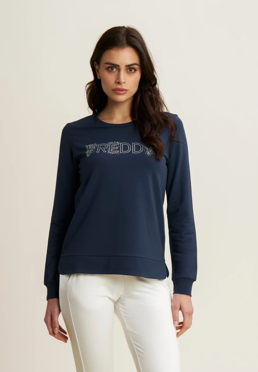 Felpa girocollo con Logo FREDDY in Strass – Image 8