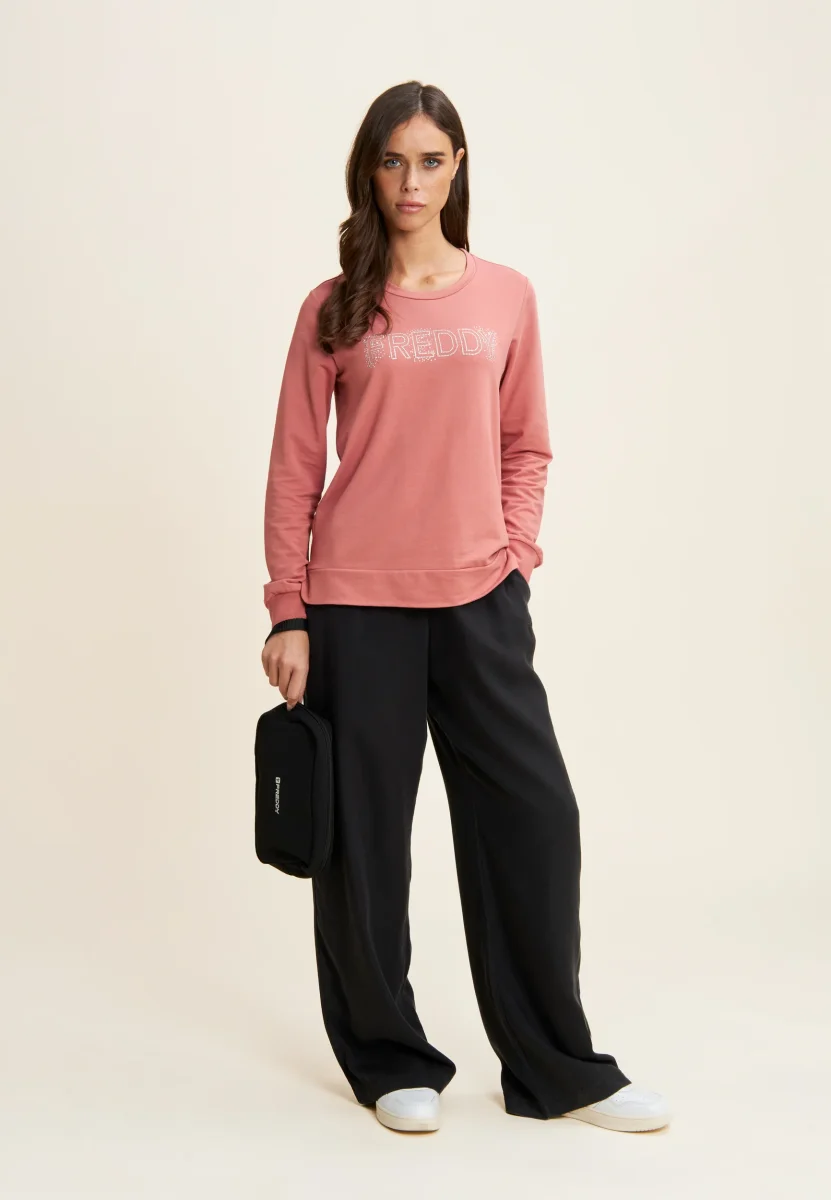 Felpa girocollo con Logo FREDDY in Strass – Image 2