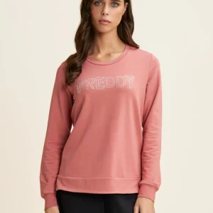 Felpa girocollo con Logo FREDDY in Strass