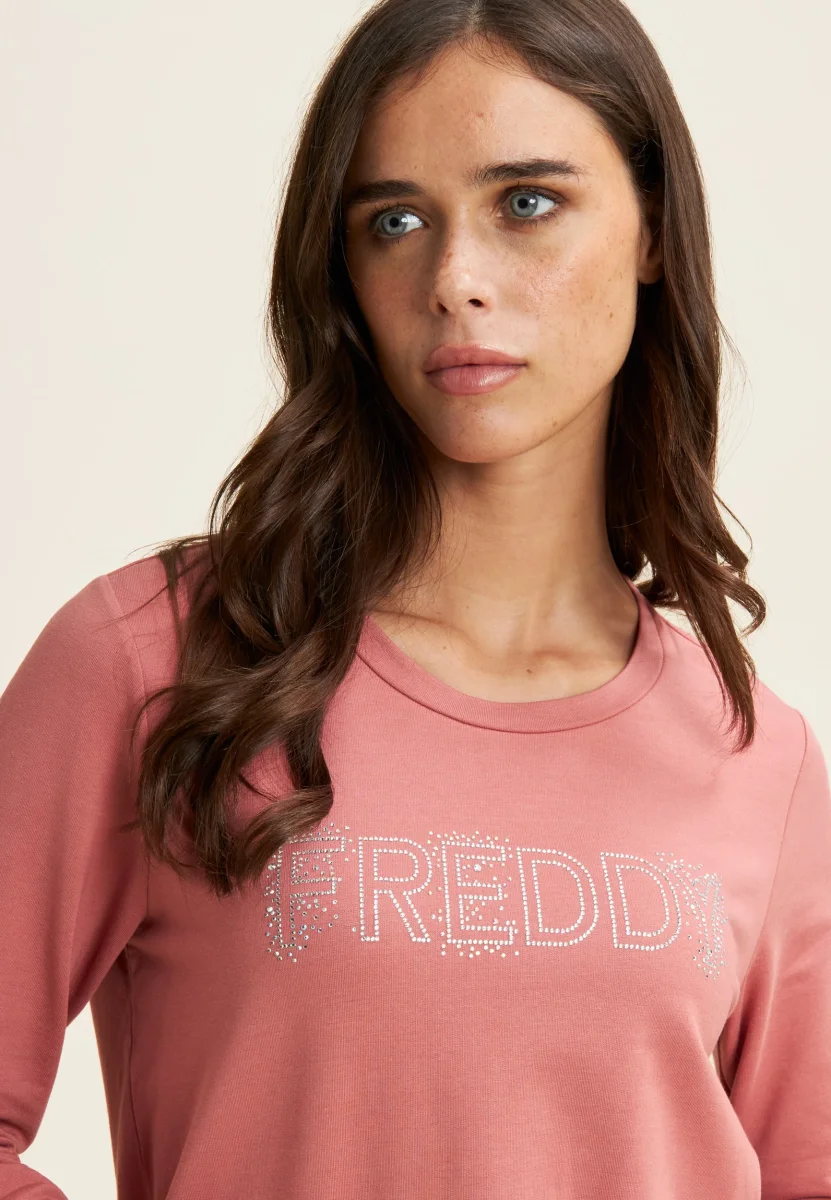 Felpa girocollo con Logo FREDDY in Strass – Image 4