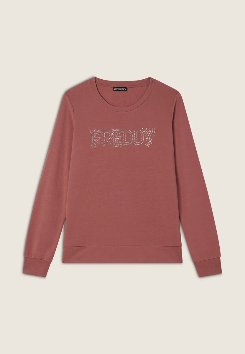 Felpa girocollo con Logo FREDDY in Strass – Image 5