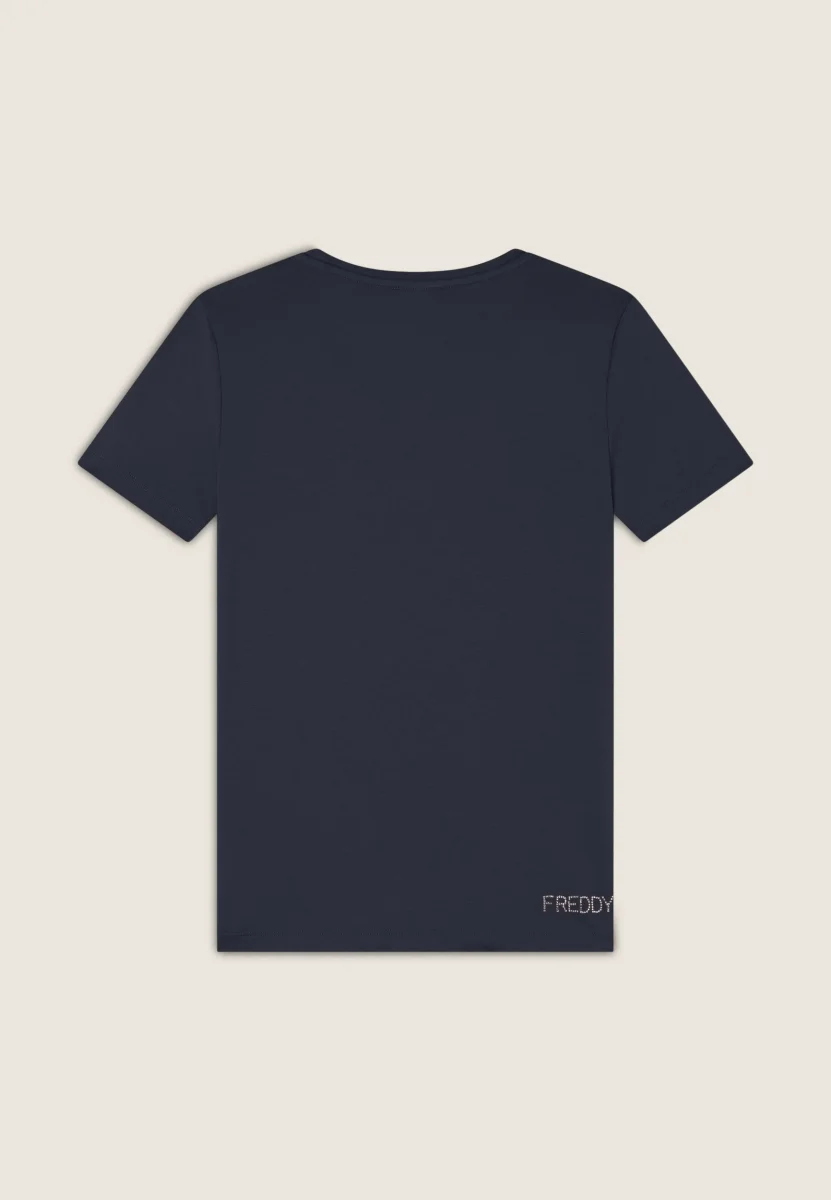 T-Shirt in jersey modal con Logo FY e Dettagli in Strass – Image 9