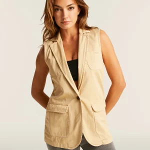 Gilet doppio petto da donna in gabardine