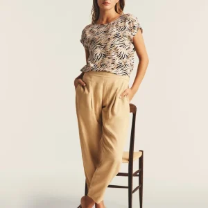 Pantaloni in Twill di Lyocell lunghezza cropped