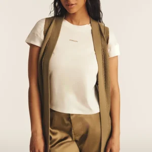 T-shirt corta in jersey con maniche effetto seta