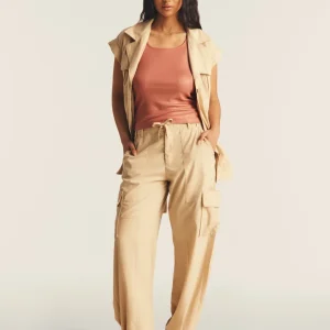 Canotta in jersey viscosa coated con scollo ampio