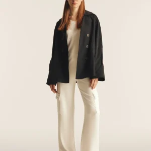 Pantaloni cargo wide leg in felpa di viscosa