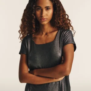 T-shirt in jersey viscosa coated a costine