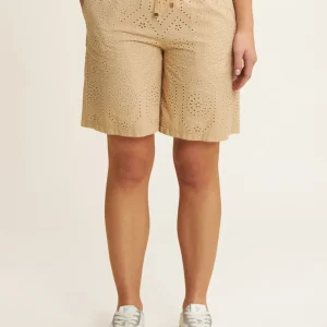 Pantaloni corti in mussola con dettagli Sangallo