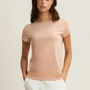 T-shirt regular con grafica oro chiaro