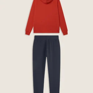 Tuta donna in jersey con cappuccio e dettagli dorati