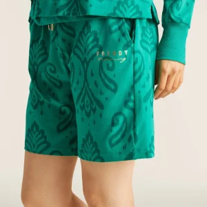 Bermuda in jersey con stampa floreale