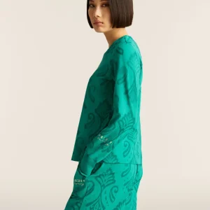 Felpa girocollo in jersey fantasia floreale