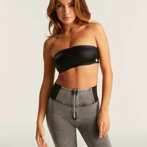 Top a fascia coated effetto brillante