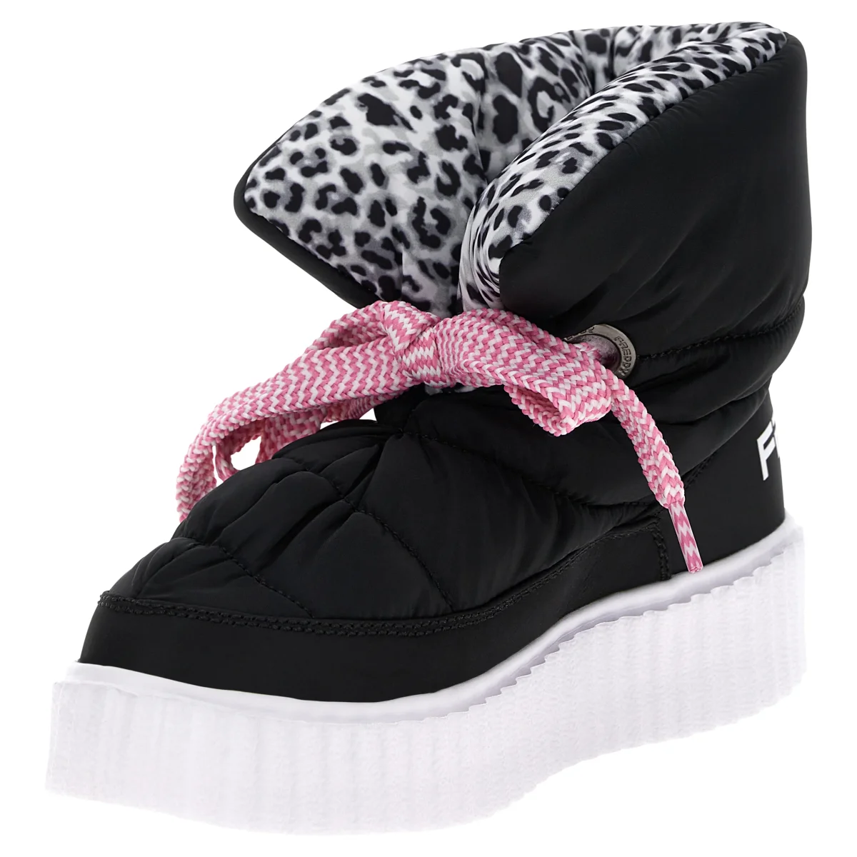 Puff Boot monocolore interno fantasia e imbottitura in pile – Image 2