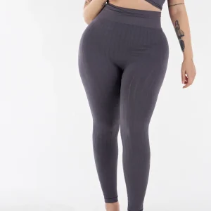 Pantaloni slim fit a vita alta in tricot a costine