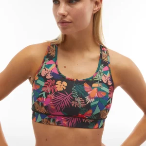 Reggiseno sportivo a sostegno medio stampa tropicale