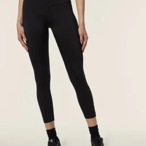 Leggings 7/8 vita alta in tessuto tecnico con banda floreale