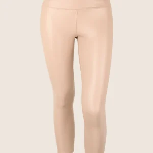 Leggings 7/8 vita regular effetto lucido con incrocio