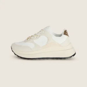 Sneakers in Similpelle con Dettagli Vernice e Animalier