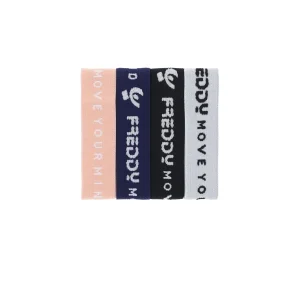 Braccialetti elastici assortiti con logo - 4x