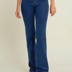 Pantaloni WR.UP® flare effetto denim chiusura con lacci