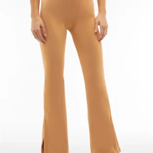 Pantaloni WR.UP® flare vita alta in similpelle wet effect