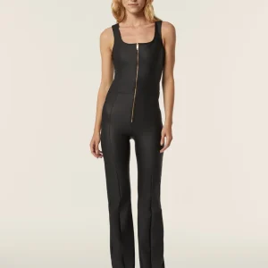 Tuta jumpsuit WR.UP® in similpelle con fondo a zampa